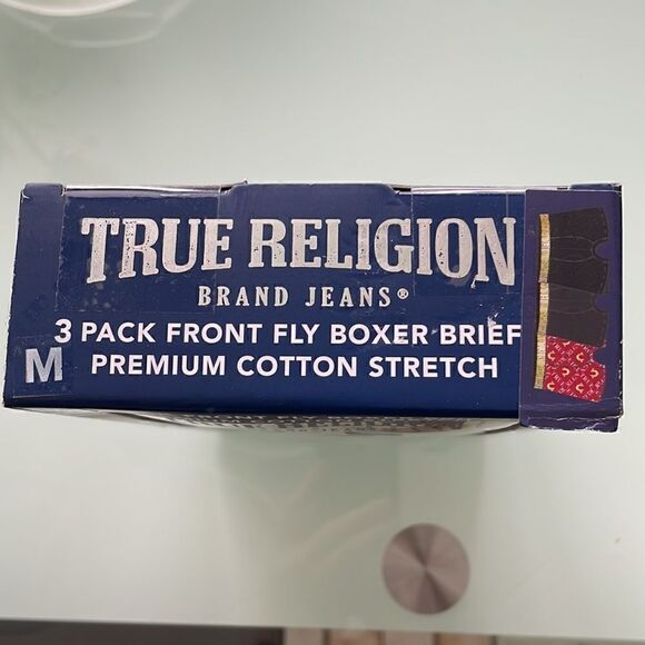 True Religion NWT 3 pack front fly boxer briefs premium cotton stretch medium - Picture 4 of 5